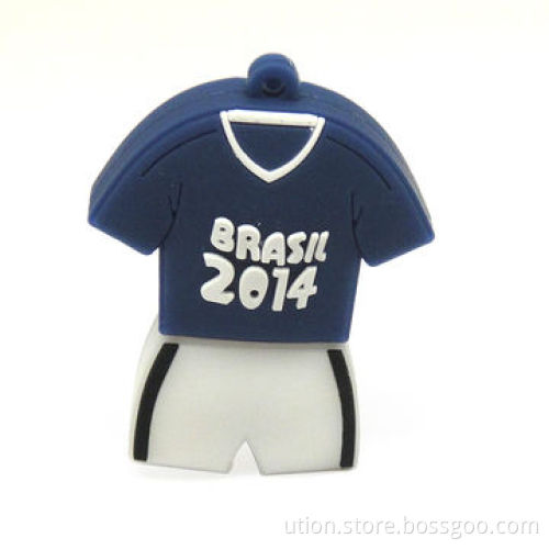 2014 World Cup Polo Shirt PVC USB Flash Drive with 1 to 32GB Memory Capacity, OEM Orders Welcomed